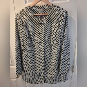 Chic Black and White Patterned Blazer By Laura Size 14